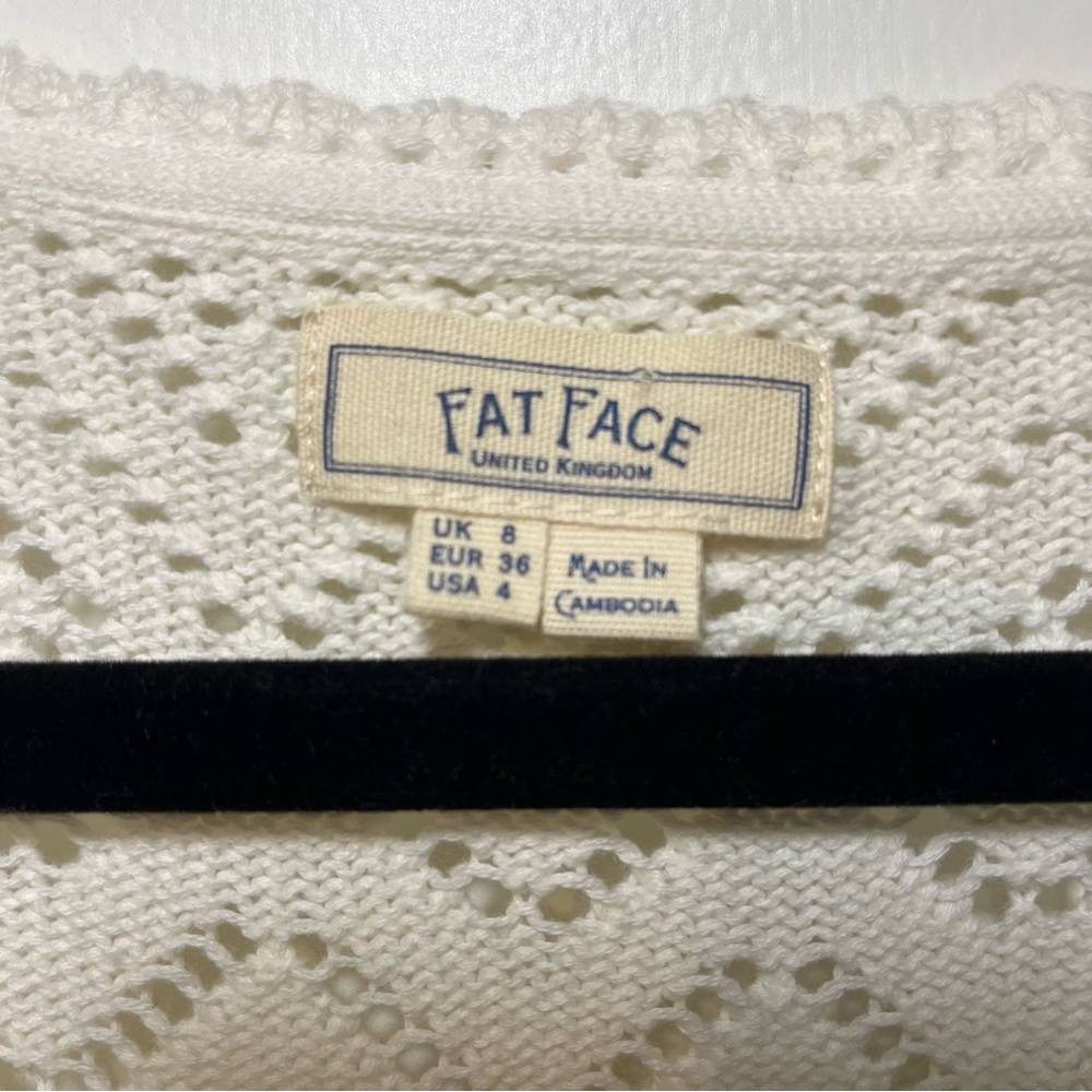 Fat Face Fatface Chiara White Patterned Knitted Womens Cotton Top‎ - Picture 5 of 7